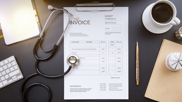 Stethoscope and medical invoice representing cardiovascular screening costs