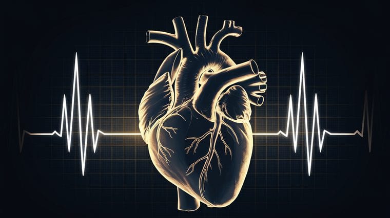Echocardiogram ultrasound showing heart chambers and valve function